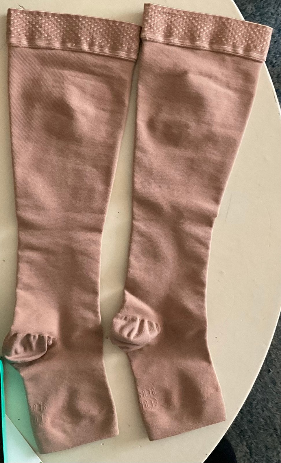 Steunkousen, medische compressie zonder naad; 22-24,5 kuit, Kleding | Dames, Sokken en Kousen, Overige typen, Beige, Overige maten