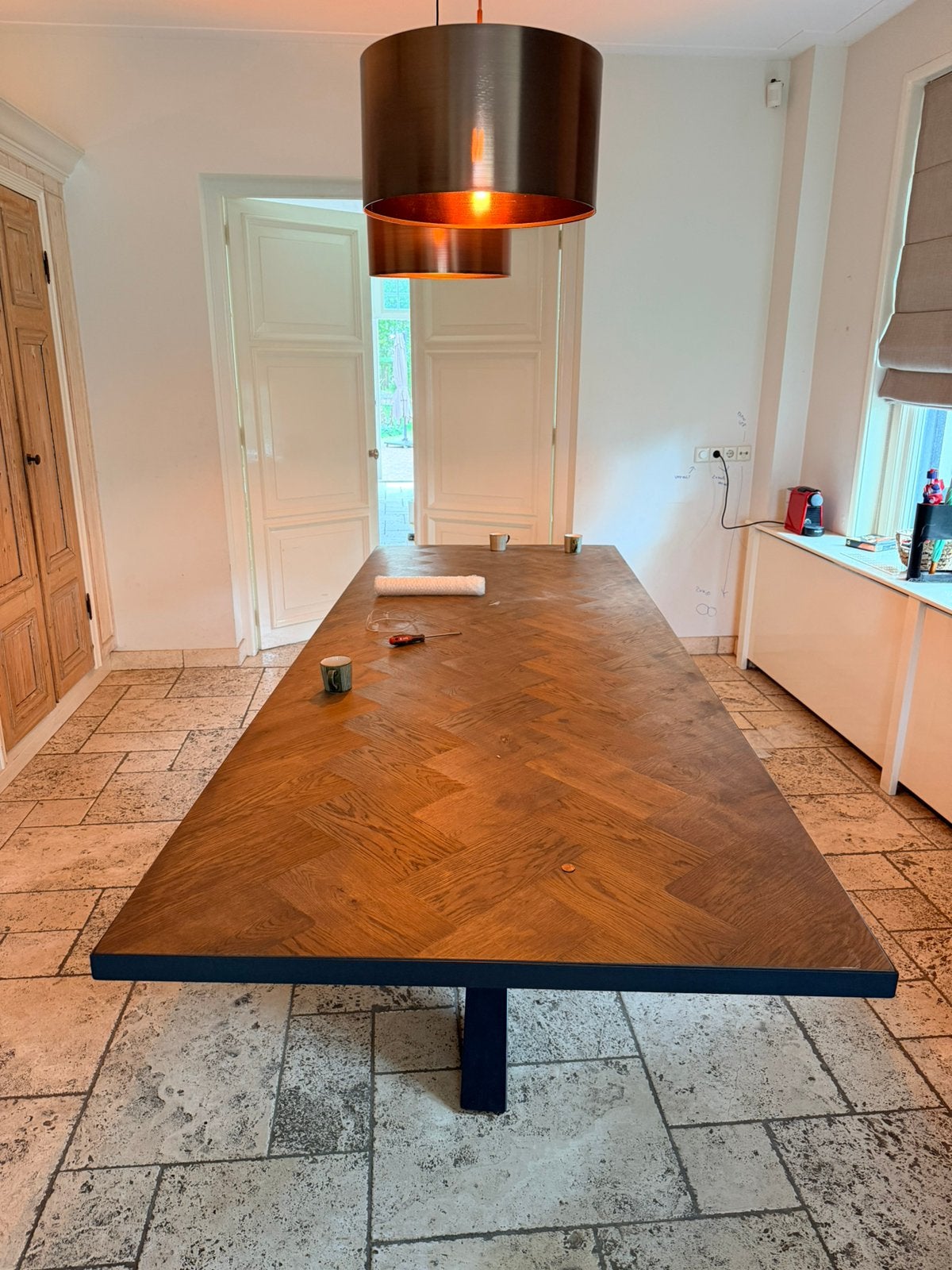 Grote eettafel, Ophalen, Gebruikt, 100 tot 150 cm, 200 cm of meer