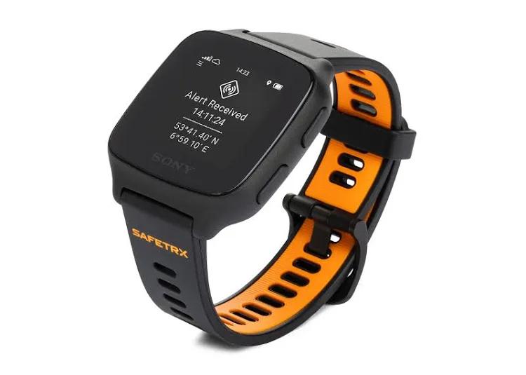 Sony Safetrx - watersport horloge met GPS / SOS functie, Sieraden, Tassen en Uiterlijk, Smartwatches, Zwart, Nieuw, Ophalen of Verzenden