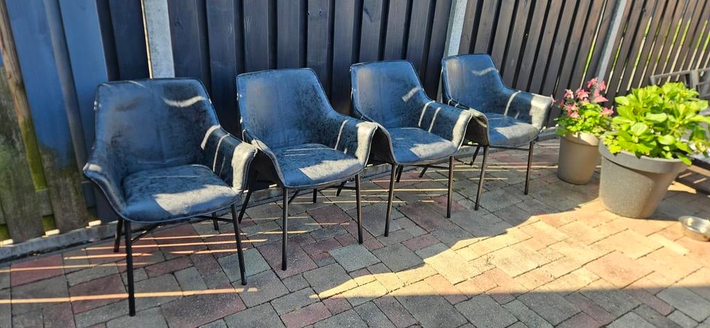 4 stoelen, Ophalen, Gebruikt, Grijs, Vier