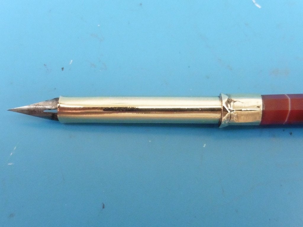 Gouden kroontjespen met streepagaat                      D11, Verzamelen, Pennenverzamelingen, Overige merken, Gebruikt, ., Overige typen
