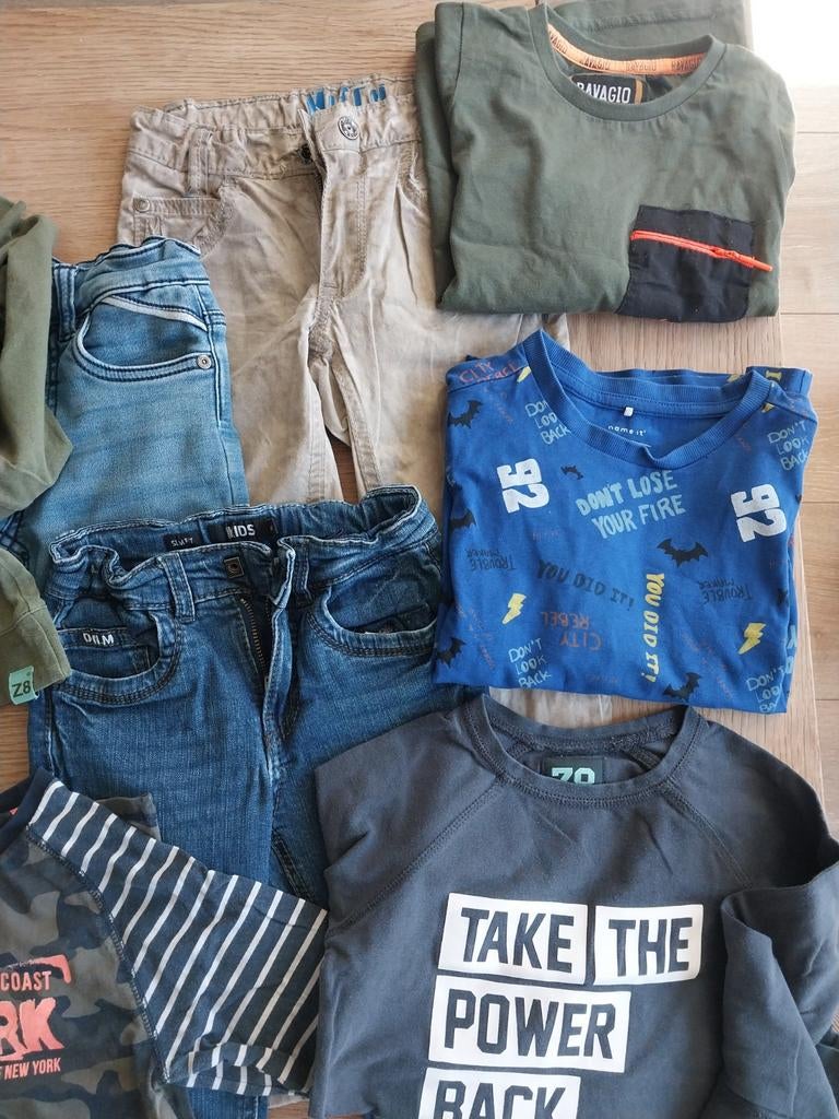 Pakketje jongenskleding maat 110/116 name it z8 en we, Broek, Gebruikt, Ophalen of Verzenden, Jongen