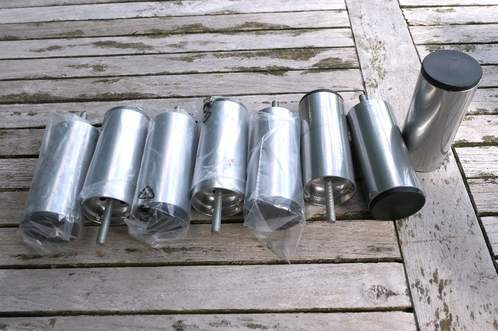 Lage rvs pootjes met schroefdraad, Tafelpoot, Minder dan 50 cm, Rond, Nieuw