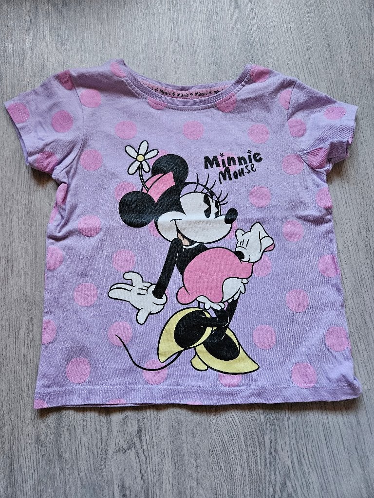 Paars Minnie Mouse stippen t-shirt maat 98 zeer goede staat, Meisje, Ophalen of Verzenden, Zo goed als nieuw, Shirt of Longsleeve