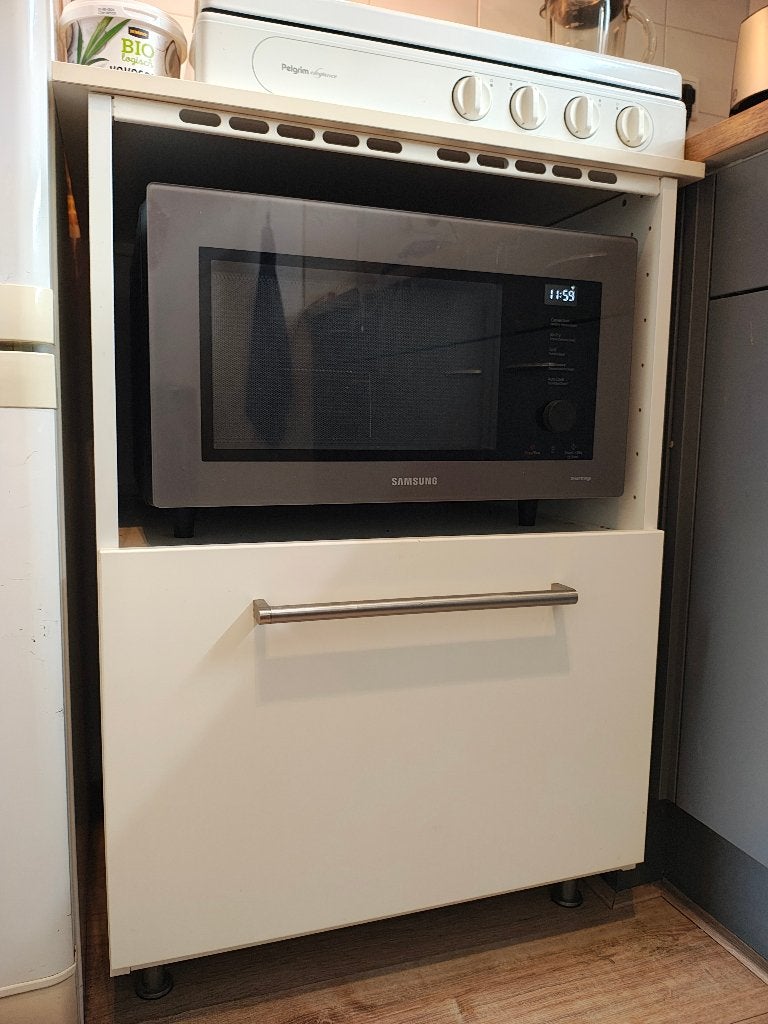 Ikea Metod onderkast met lade en ruimte voor magnetron, Ophalen, Gebruikt, Wit, 50 tot 100 cm