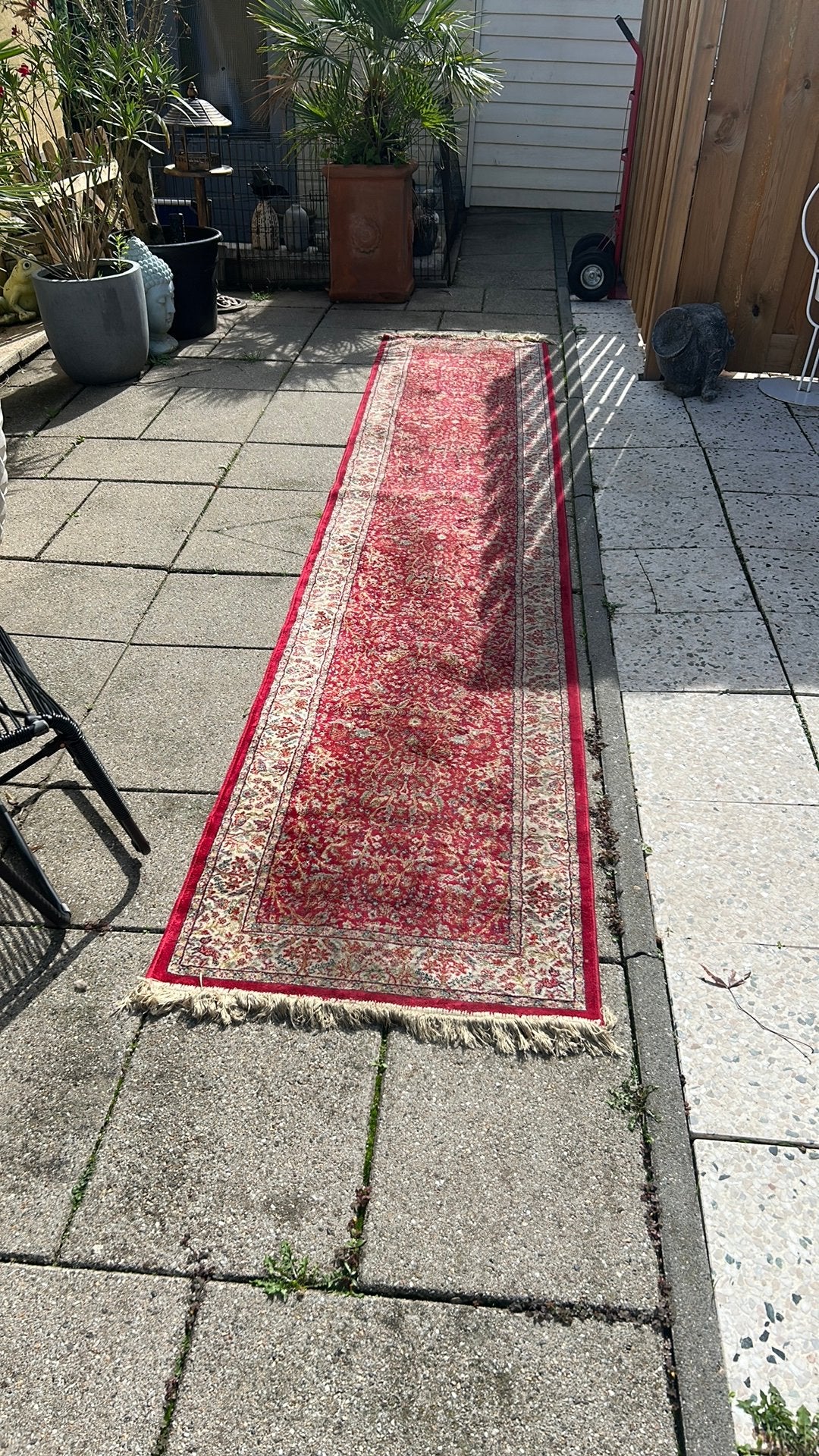 Perzische loper rood 405x78 cm, Huis en Inrichting, Stoffering | Tapijten en Kleden, Gebruikt, 200 cm of meer, Rechthoekig, Rood
