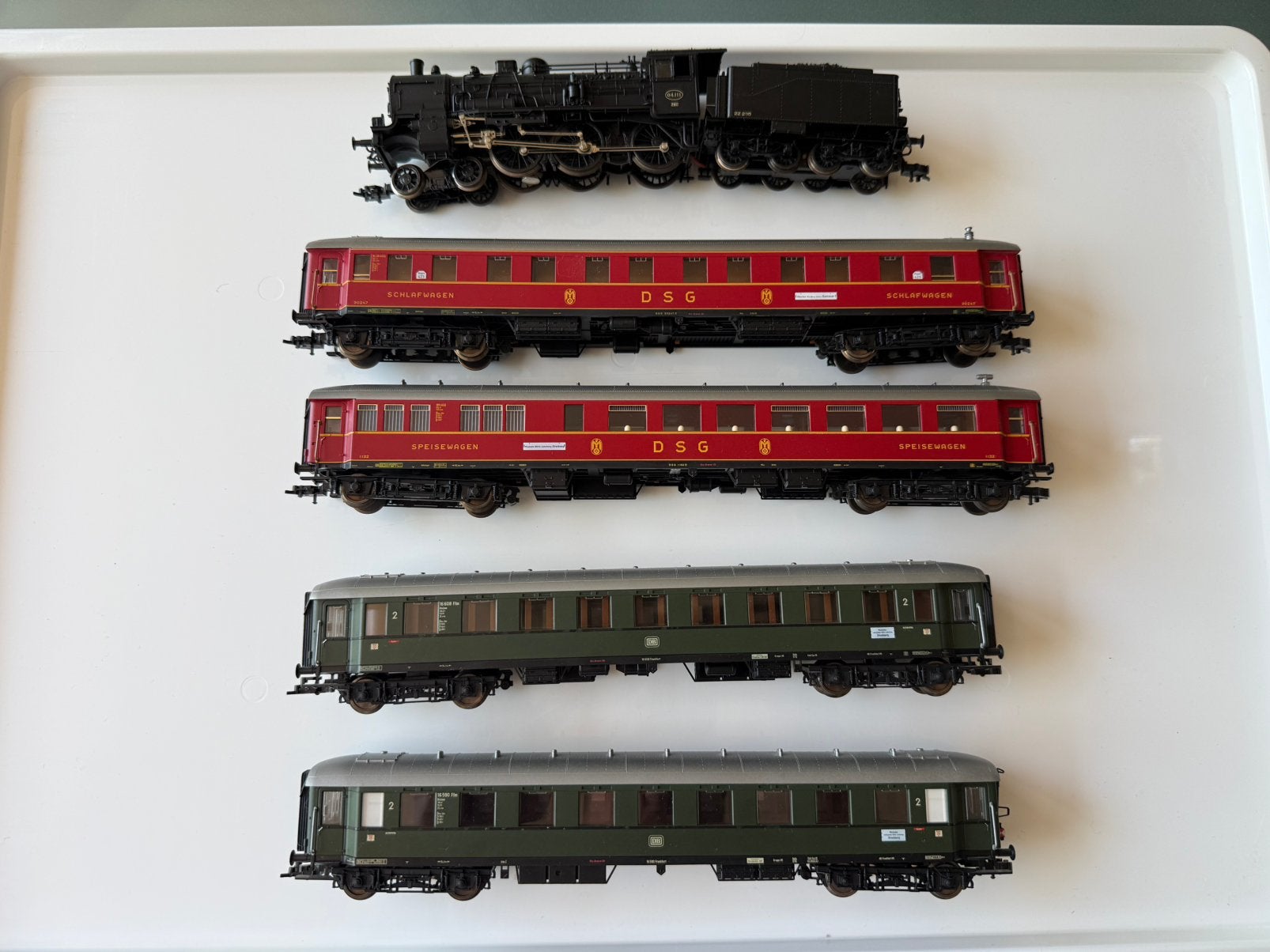 Fleischmann H0 BR 64 111 met 4 rijtuigen – complete trein, Hobby en Vrije tijd, Modeltreinen | H0, Gelijkstroom, Fleischmann, Ophalen of Verzenden