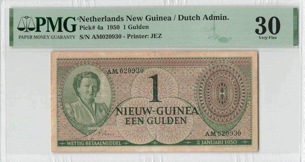 Zeldzaam biljet 1 gulden Nieuw-Guinea, 1950 | PMG 30, Postzegels en Munten, Bankbiljetten | Nederland, Ophalen of Verzenden, 5 gulden