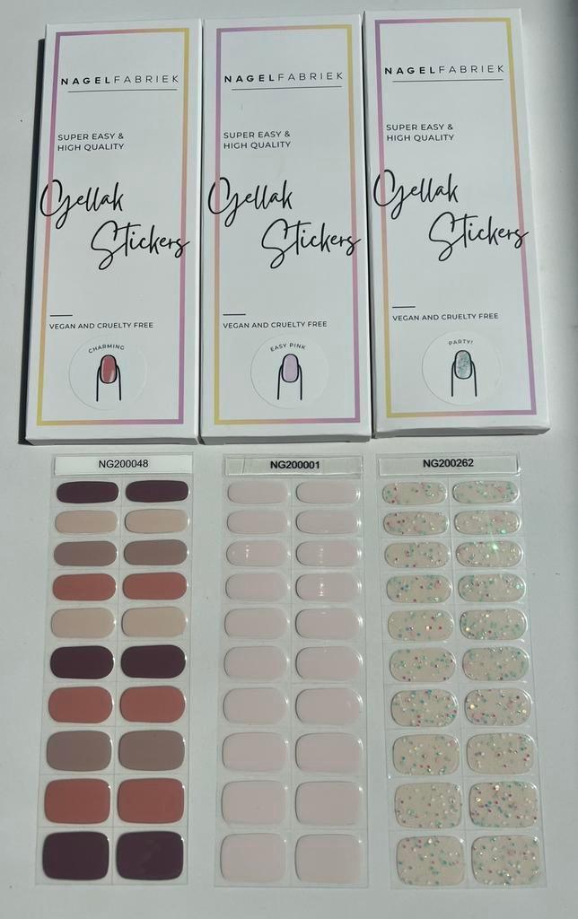 Nagelfabriek Gellak Stickers Charming Set, Info@nagelfabriek.nl, Overige kleuren, Verzenden, Nieuw