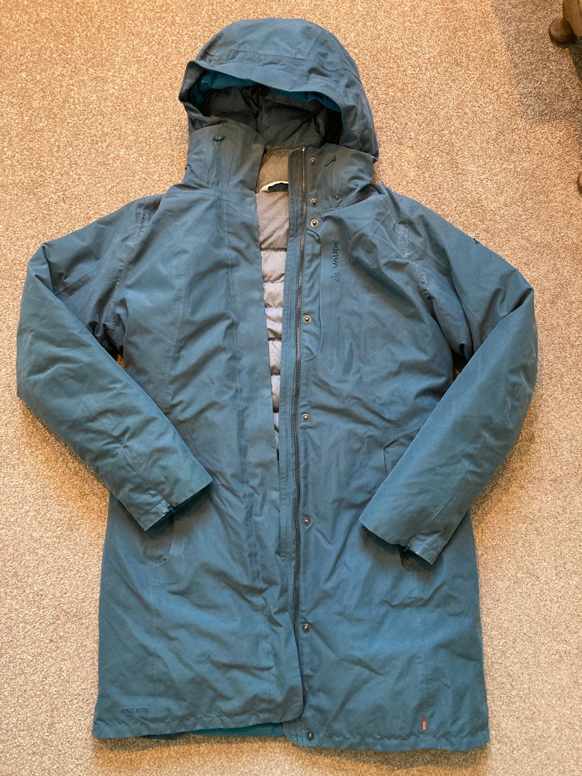 Vaude 3-in-1 Parka Dames Maat 42 - Superwarm & Waterdicht, Ophalen of Verzenden, Gedragen, Maat 42/44 (L), Blauw