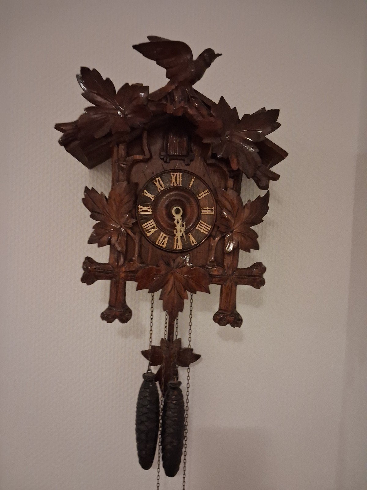 Antieke Koekoeksklok - Handgesneden Hout, Ophalen of Verzenden