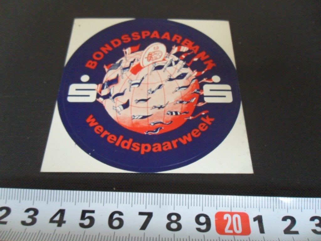 sticker bondsspaarbank wereldspaarweek, Verzamelen, Ophalen of Verzenden, Zo goed als nieuw