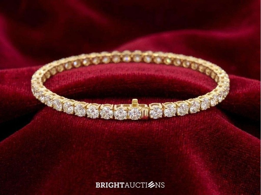 Gouden tennisarmband met natuurlijke diamanten, Sieraden, Tassen en Uiterlijk, Diamanten, Niet ingevuld, Nieuw, Met edelsteen