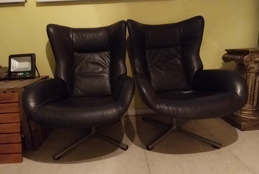 2 prachtige Montel fauteuils van leer,zo goed als nieuw, Ophalen, Gebruikt, 50 tot 75 cm, Leer