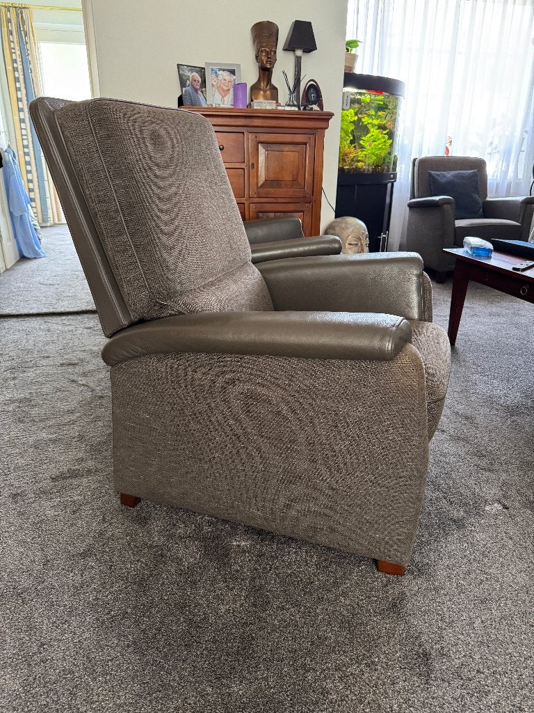 senioren fauteuil, Huis en Inrichting, Ophalen, Gebruikt, 75 tot 100 cm, Leer