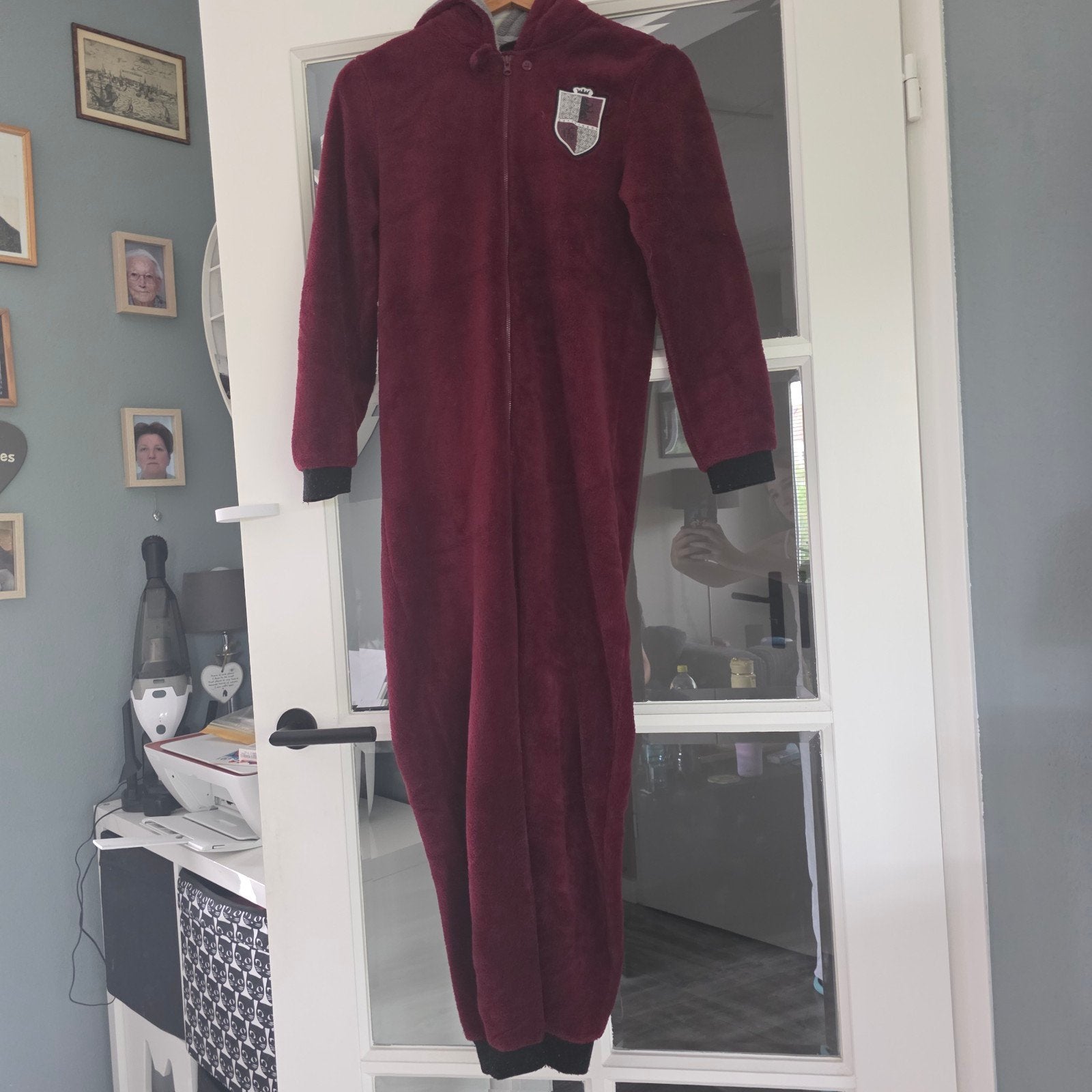 Harry Potter Gryffindor Onesie Bordeaux Rood Maat 158, Nacht- of Onderkleding, Gebruikt, Jongen of Meisje, Ophalen of Verzenden