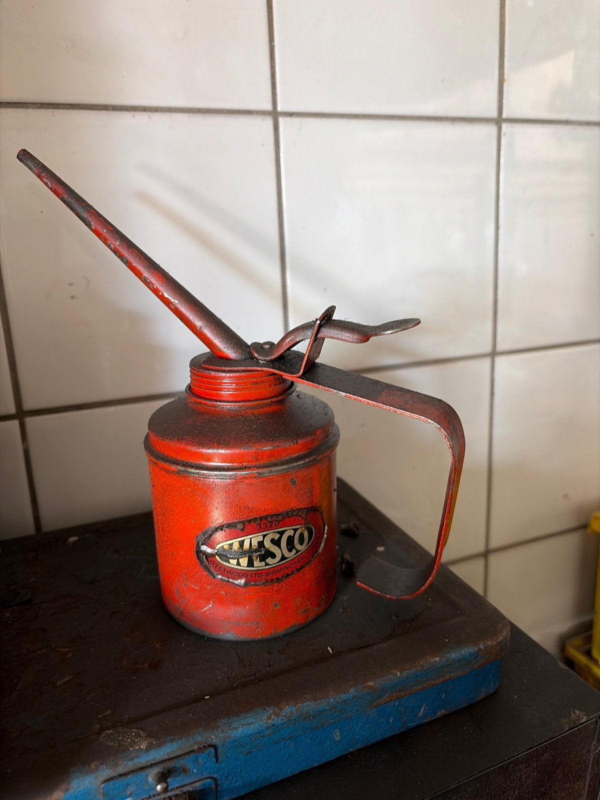 Vintage Wesco Oliekan - Rood Metaal, Ophalen of Verzenden