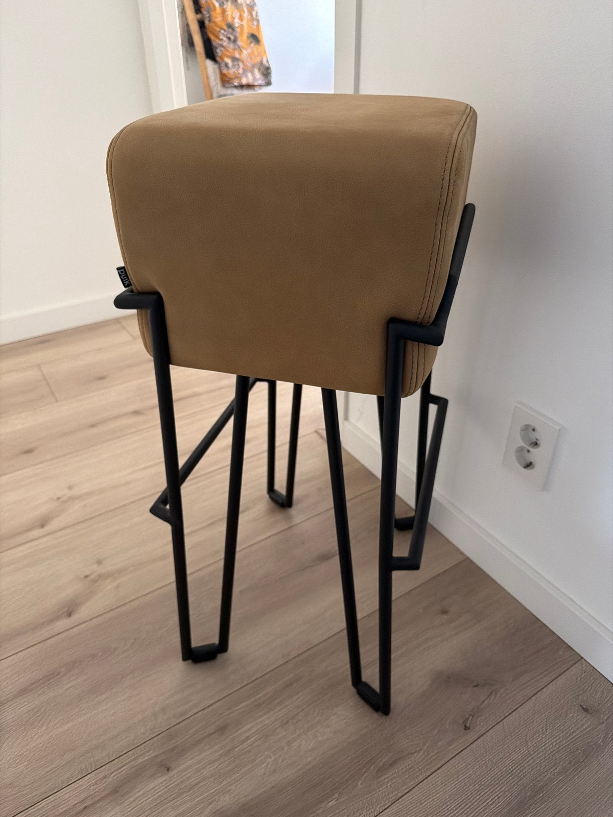 Set van 2 Puik leren Design barkrukken, zo goed als nieuw, Ophalen, Met voetsteun, 60 tot 90 cm, Zo goed als nieuw
