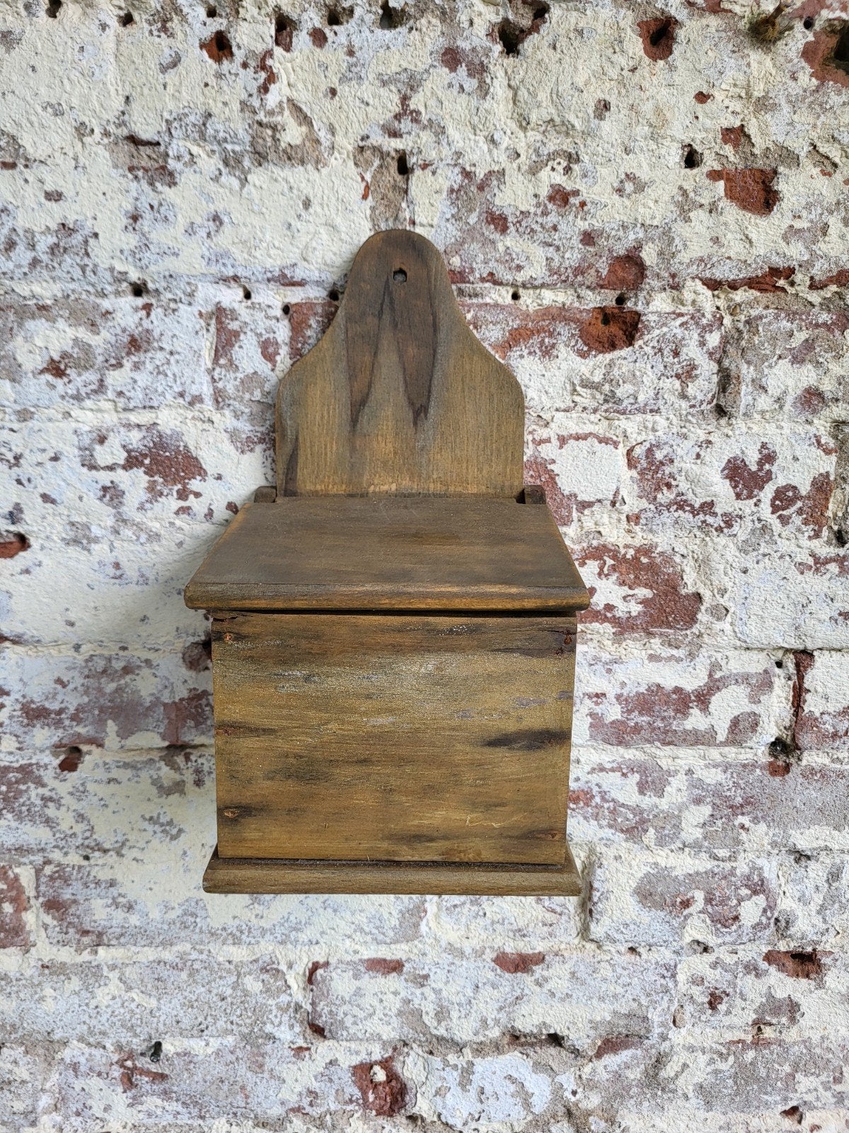 Oud frans brocante houten zoutbakje / allegonda, Ophalen of Verzenden