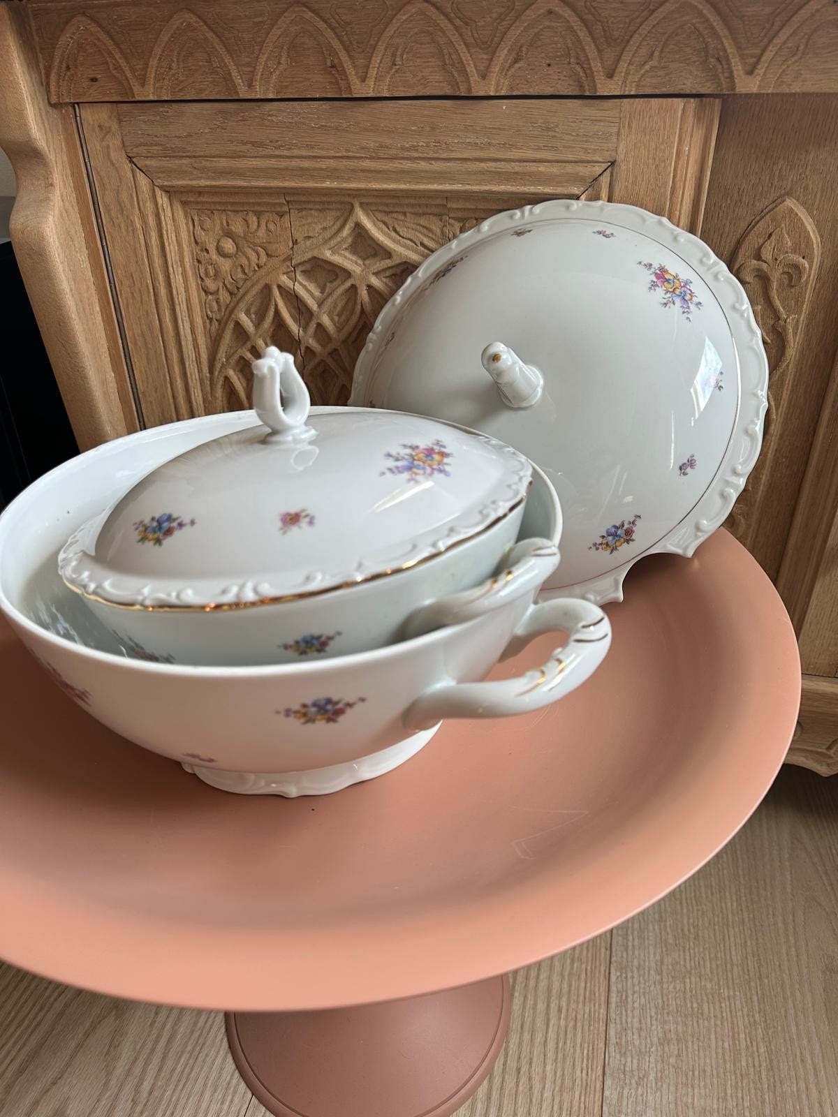 Vintage Kahla porseleinen dekschalen set, Antiek en Kunst, Ophalen of Verzenden
