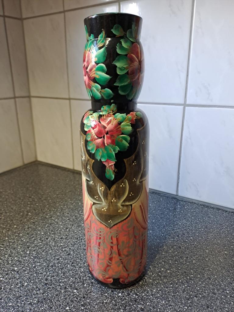 Vintage russische matroesjka fles hout, Ophalen of Verzenden