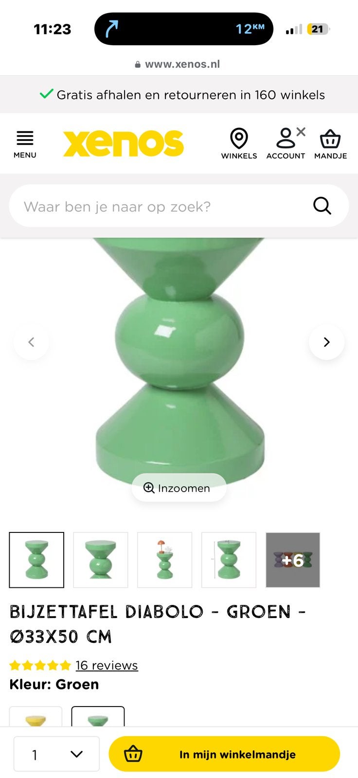 Bijzettafel tafel zgan, Ophalen, Zo goed als nieuw, Hout
