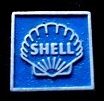 Shell speld vierkant-blauw, Verzamelen, Verzenden, Nieuw, Transport, Speldje of Pin