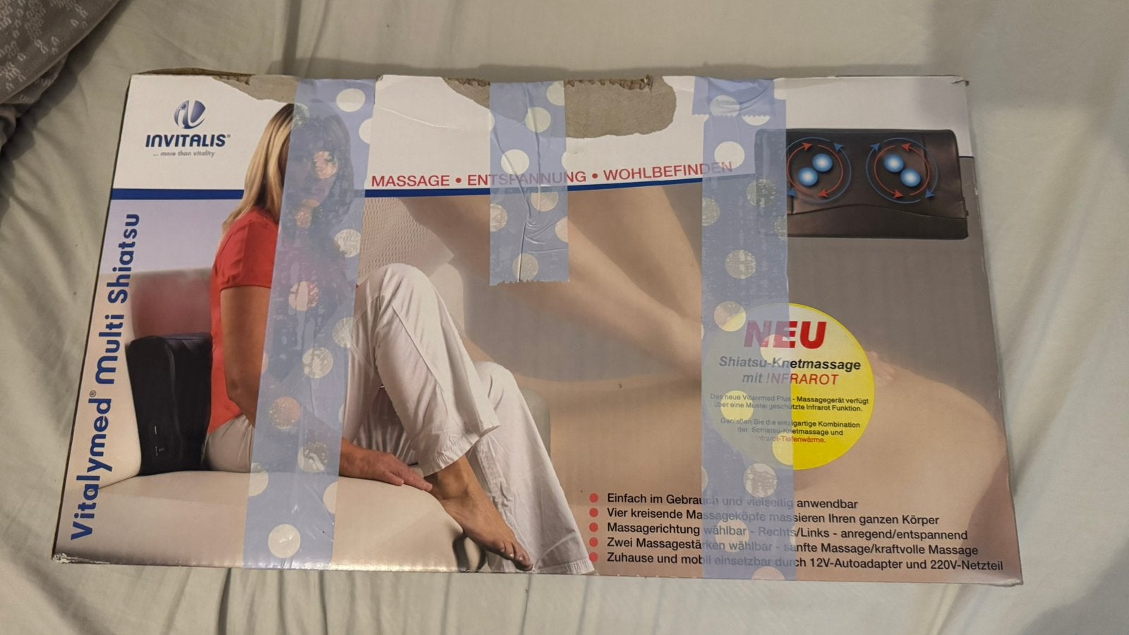Invitalis Vitalymed Multi Shiatsu massagekussen, Verzenden, Zo goed als nieuw, Massagestoel of Kussen