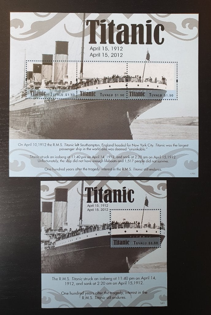 Tuvalu 2012 Titanic Schip Michel 1816-1818 + blok 181 pf, Verzenden, Postfris, Overige thema's