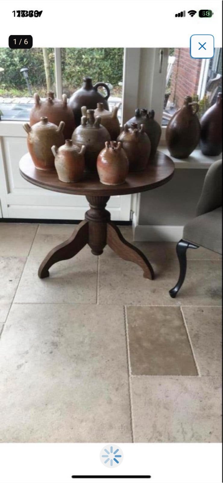Ronde wijntafel / salontafel van donker hout, Huis en Inrichting, Ophalen, 50 – 75, Minder dan 50 cm, Gebruikt