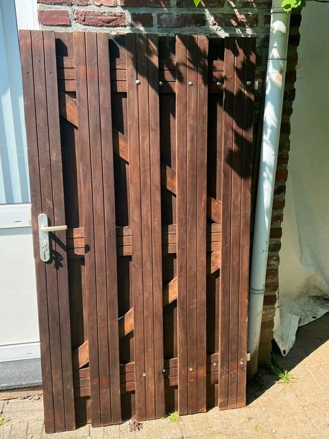 Hardhouten bankirai tuinpoort 100x180 cm., Ophalen, 1 tot 2 meter, Minder dan 3 meter, Zo goed als nieuw