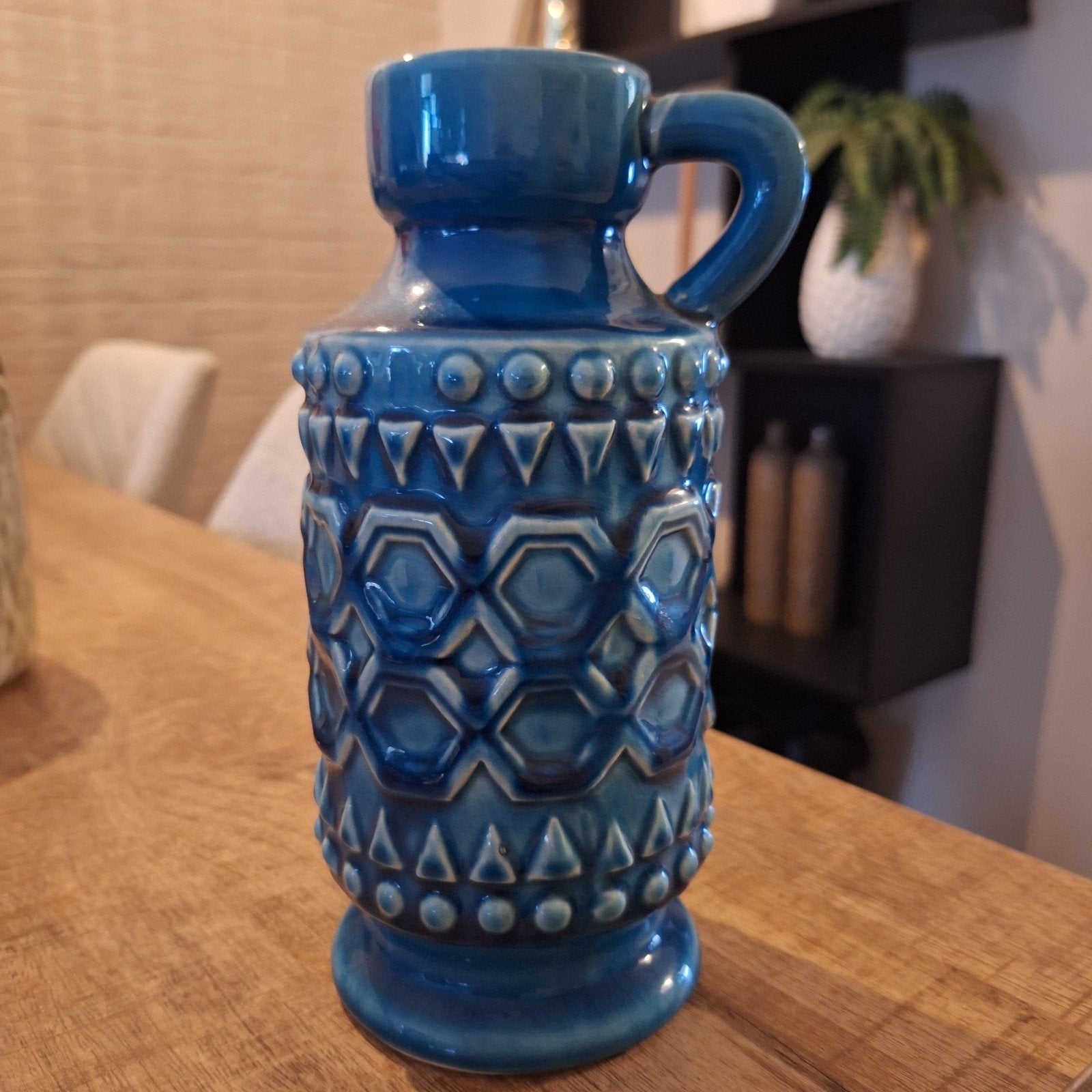 lifestyle kaars kaarsen kandelaar blauw keramiek zgan, Ophalen of Verzenden