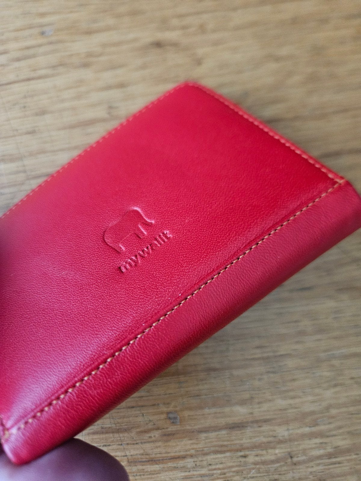 Mywalit leren portemonnee rood, Sieraden, Tassen en Uiterlijk, Gebruikt, Leer, Rood, Ophalen