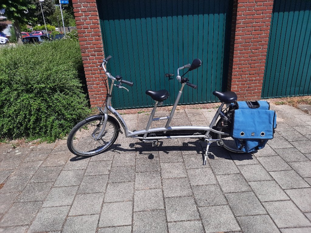 Tandem Van Raam Twinny VN8 zilvergrijs, Ophalen, Minder dan 10 versnellingen, Van Raam, Velgrem