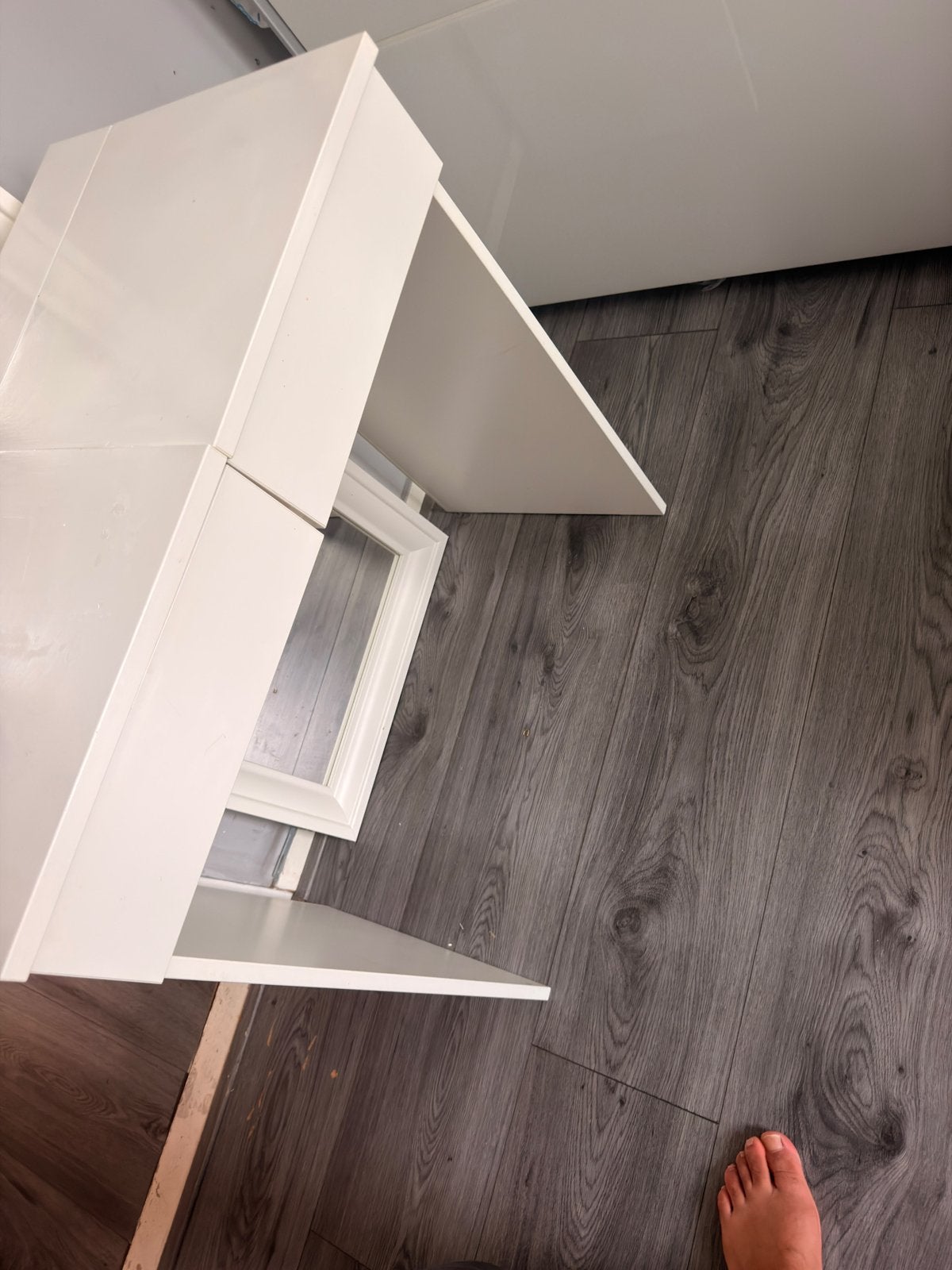 Witte kaptafel met spiegel en lades, Huis en Inrichting, Ophalen, Gebruikt, 100 tot 150 cm, 75 tot 100 cm