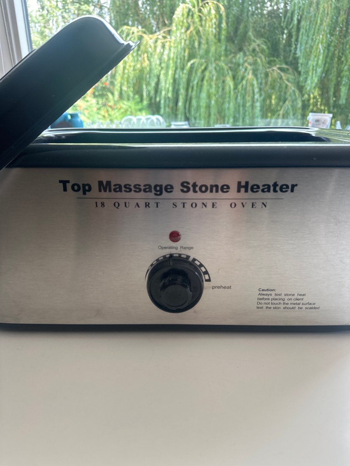 Hotstone massage apparaat met stenen en accessoires, Ophalen of Verzenden, Gebruikt, Hotstone