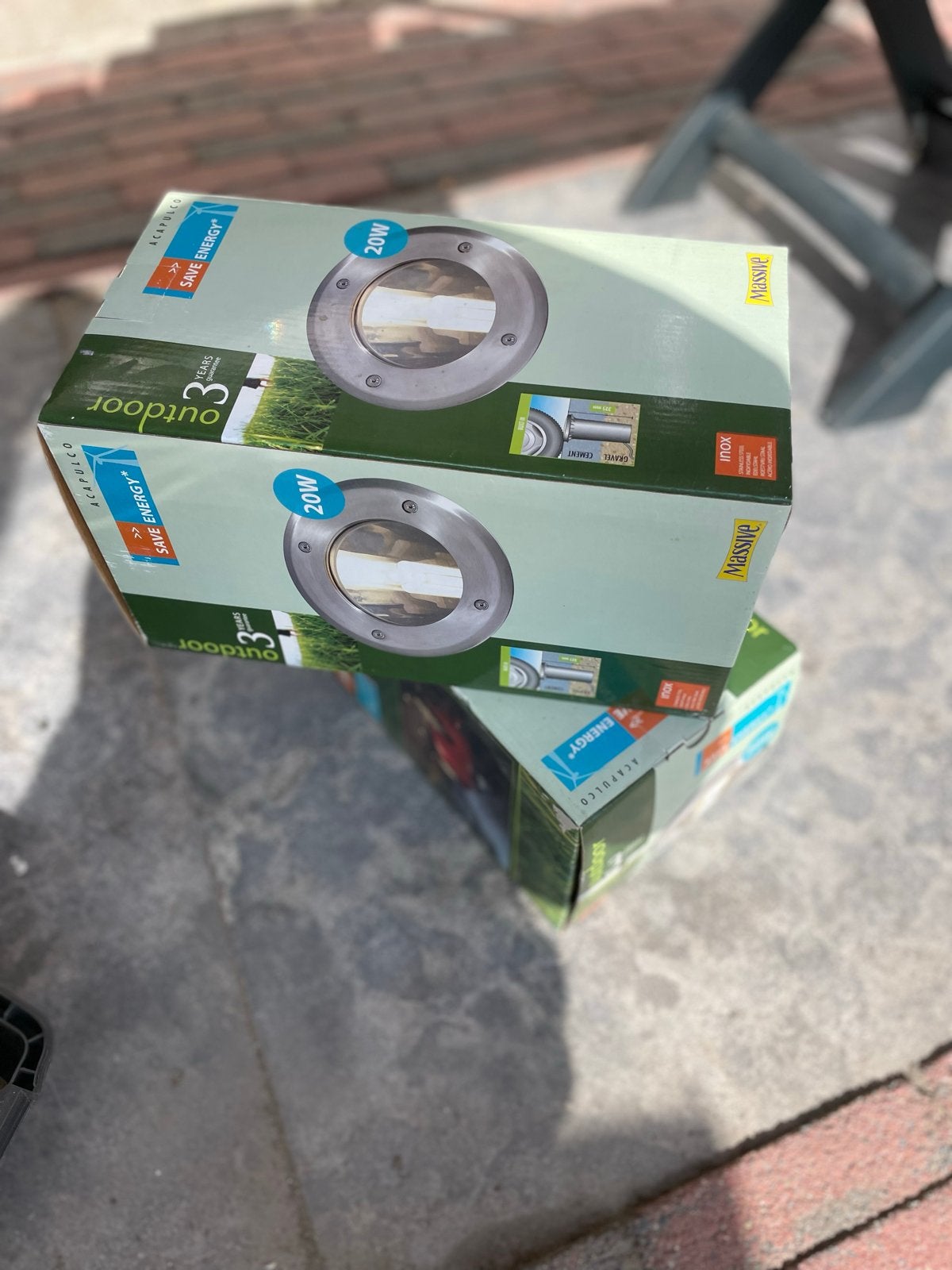 Massive Acapulco 20W Inox Grondlampen - Nieuw in doos, Minder dan 50 watt, Nieuw, Ophalen of Verzenden, Netvoeding