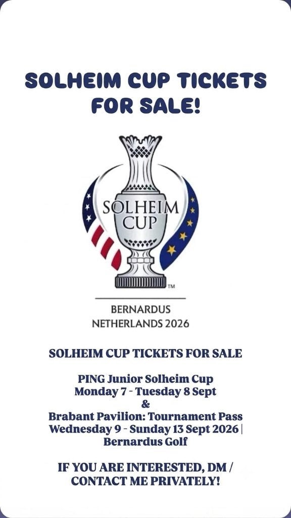SOLHEIM CUP TICKETS, Tickets en Kaartjes, Twee personen, September