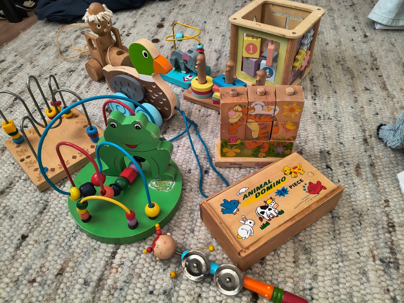 Grote partij houten speelgoed voor baby's en peuters, Ophalen of Verzenden