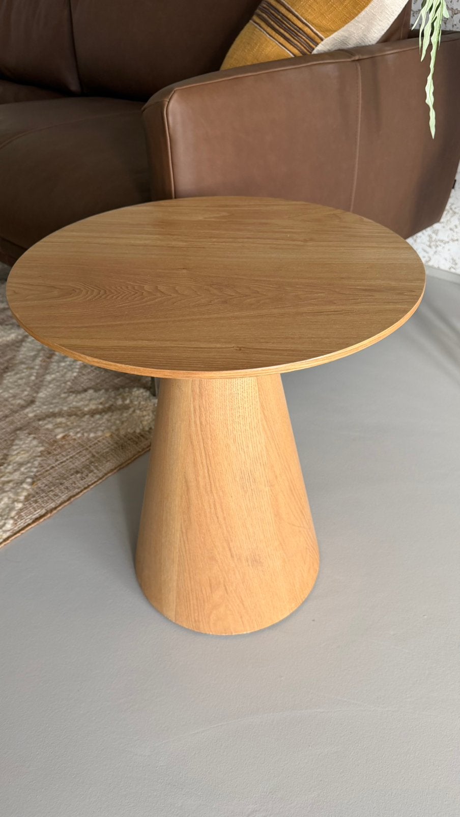 💕 Tof rond bijzettafeltje met naturel houtlook / oph Rdam, Overige materialen, Minder dan 55 cm, Rond, Ophalen