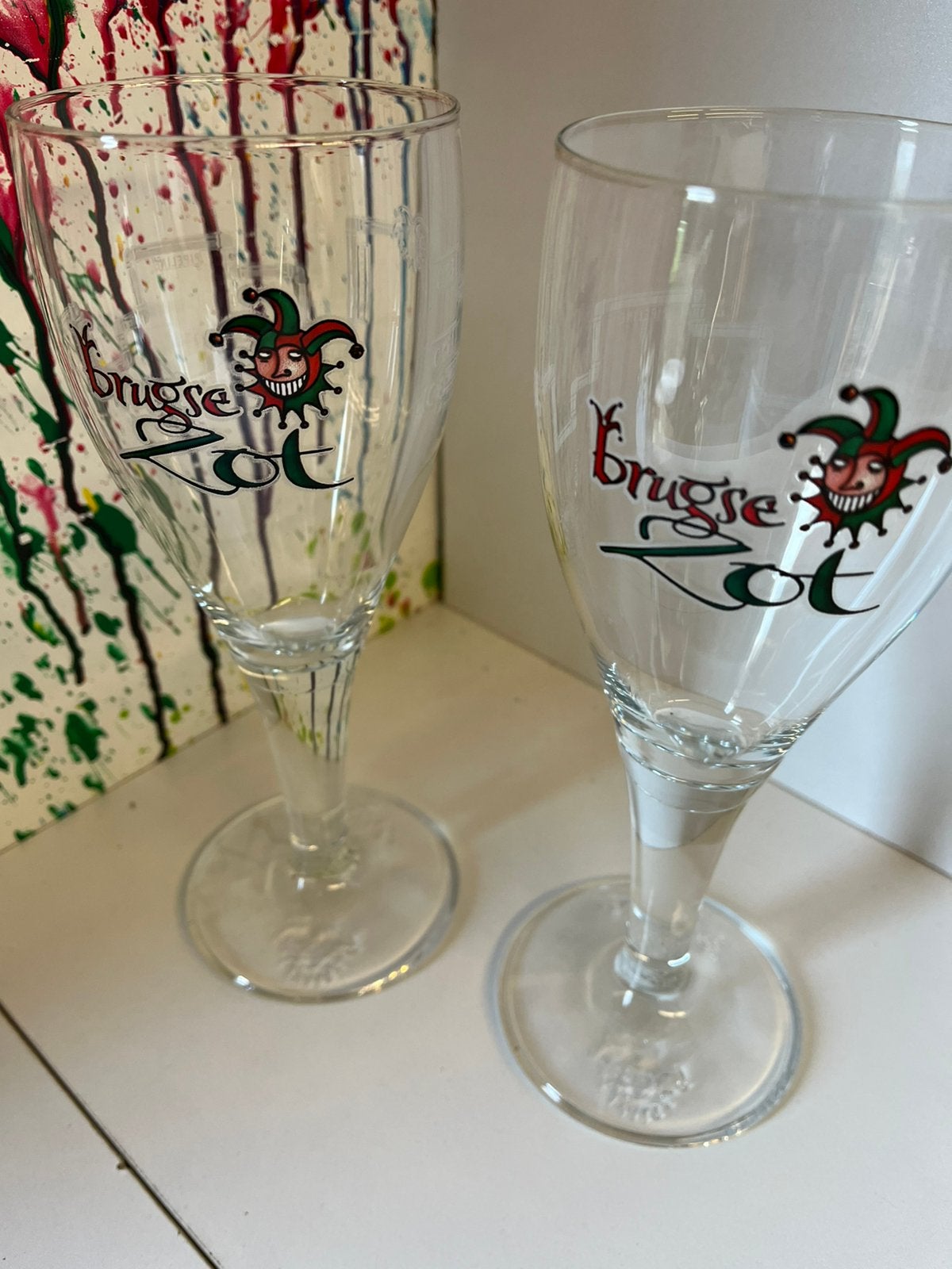 Brugse Zot bierglazen set van 2 glazen, Ophalen of Verzenden, Nieuw, Glas of Glazen, Overige merken
