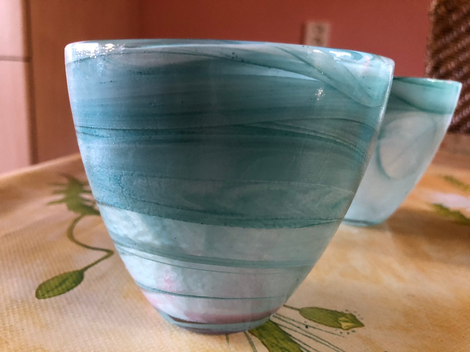 Azuurblauwe waxinelichtjes, Ophalen of Verzenden, Zo goed als nieuw, Blauw, Glas