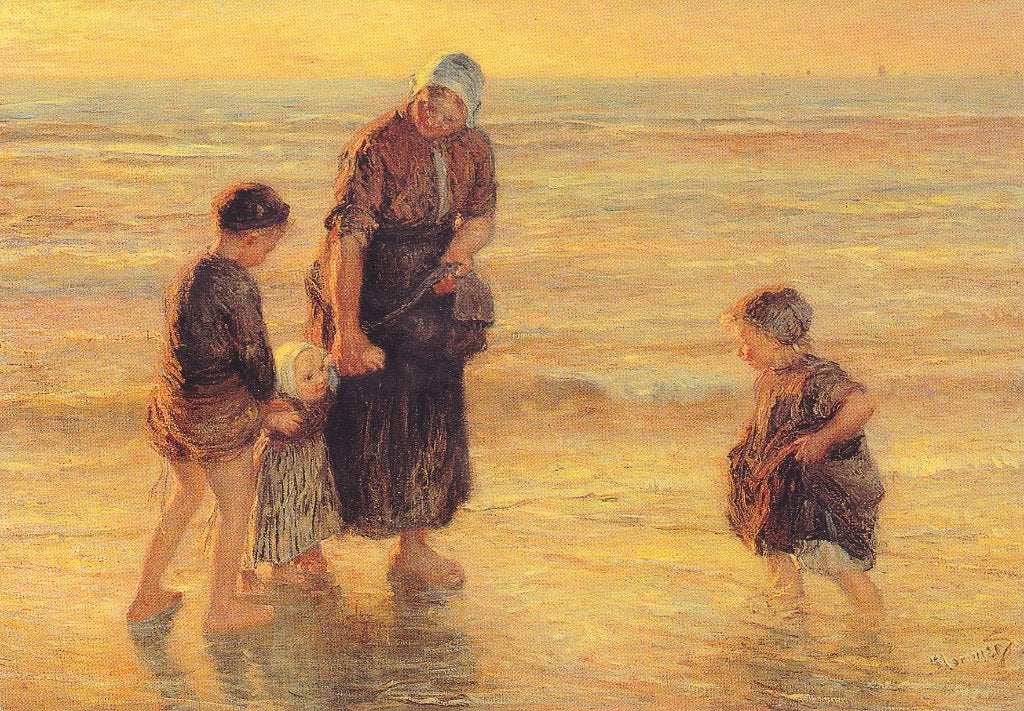 Bernardus Johannes Blommers - Zomeravond aan het strand, Verzamelen, Ophalen of Verzenden, 1980 tot heden, Ongelopen, Zuid-Holland