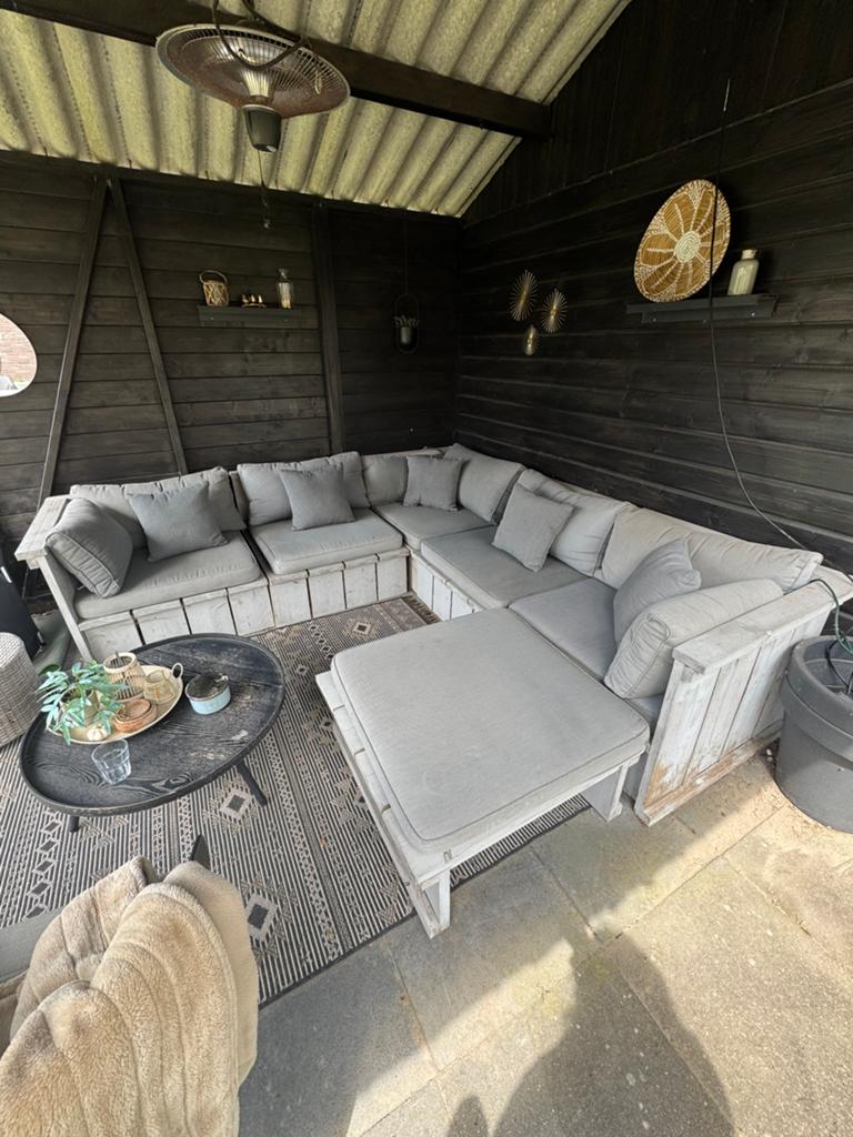 Loungeset steigerplanken, Ophalen, Gebruikt, Bank, 6 zitplaatsen