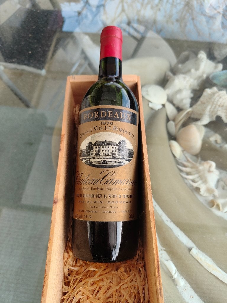 Grand Vin De Bordeaux Chateau Camarsan 1976, Verzamelen, Frankrijk, Nieuw, Ophalen of Verzenden, Rode wijn