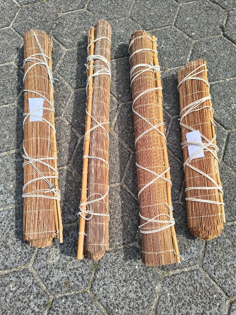 4 Bamboe rolgordijnen, diverse maten, Ophalen, Gebruikt, Overige merken, Rolgordijn