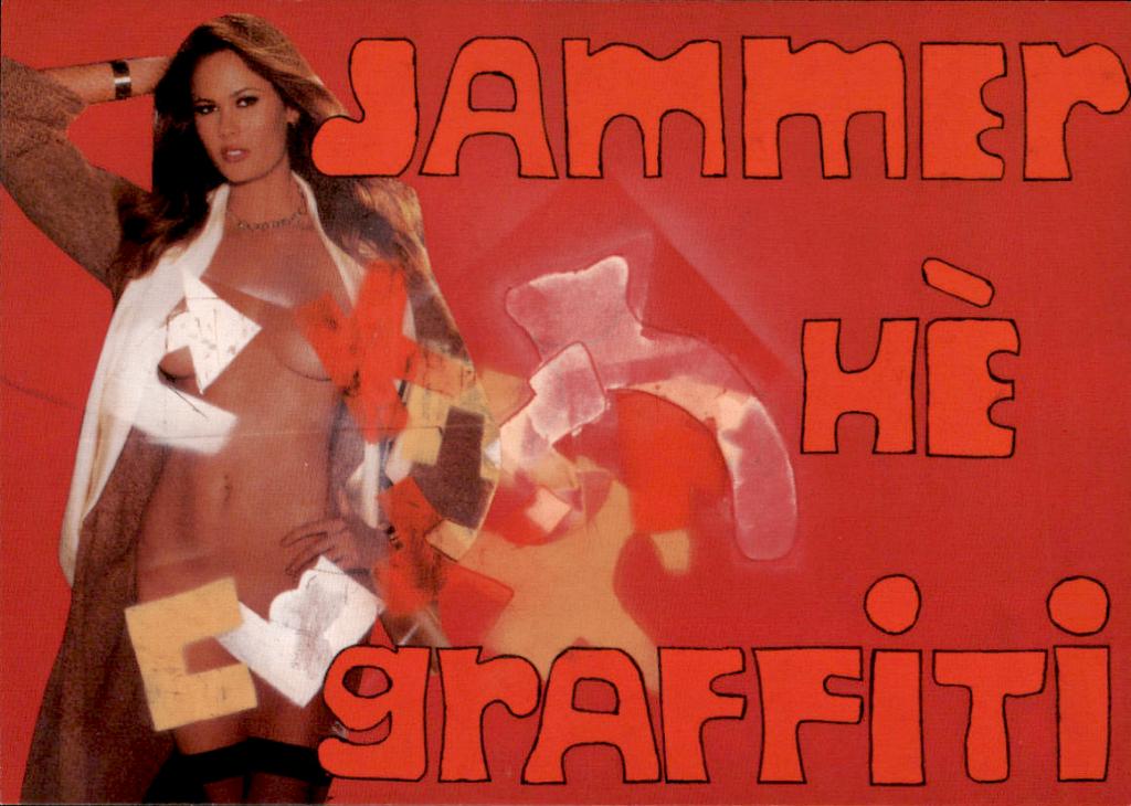 naakte dame beklad met graffiti, erotiek, Verzenden, 1980 tot heden, Ongelopen, Overige thema's