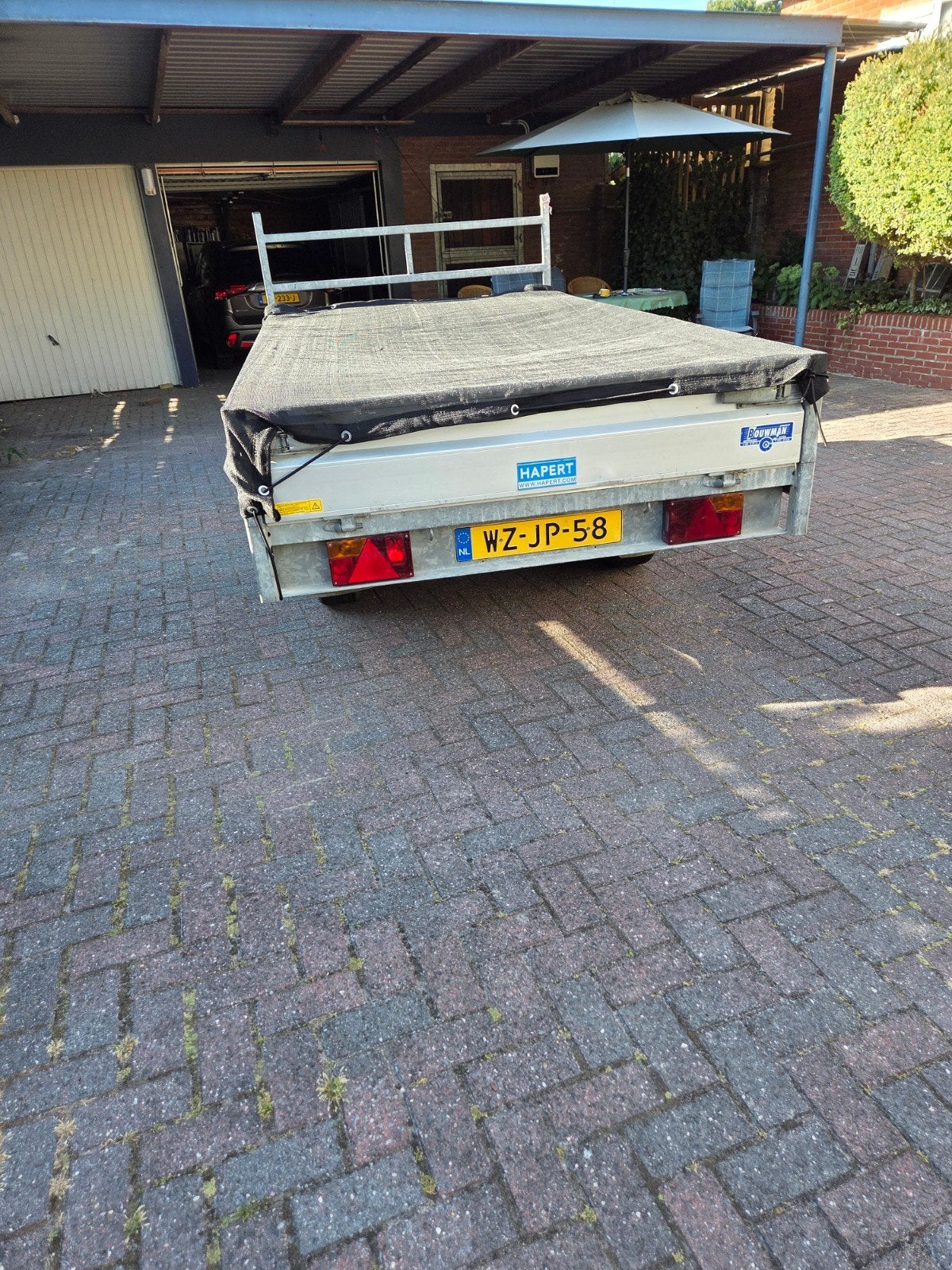 Hapert plateauwagen 335x 180, Ophalen, Zo goed als nieuw