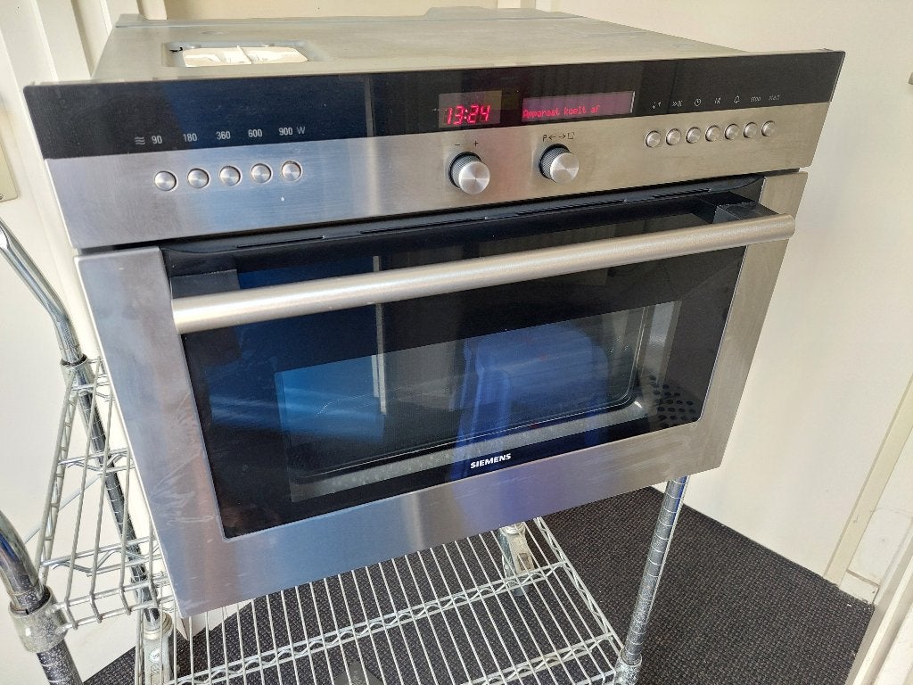 Siemens combimagnetron RVS HB86K570N / HTHB86K, Ophalen, 45 tot 50 cm, Gebruikt, Siemens