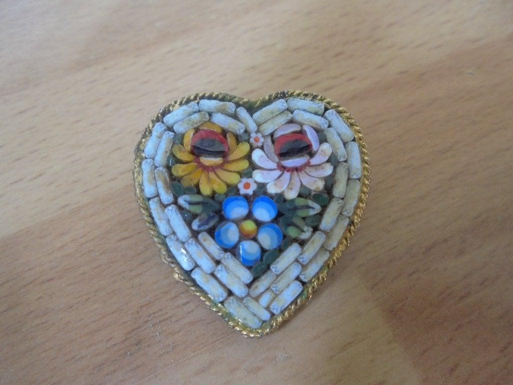 Vintage Millefiori Broche - Gemerkt Italy, Ophalen of Verzenden, Zo goed als nieuw, Goud, Overige materialen